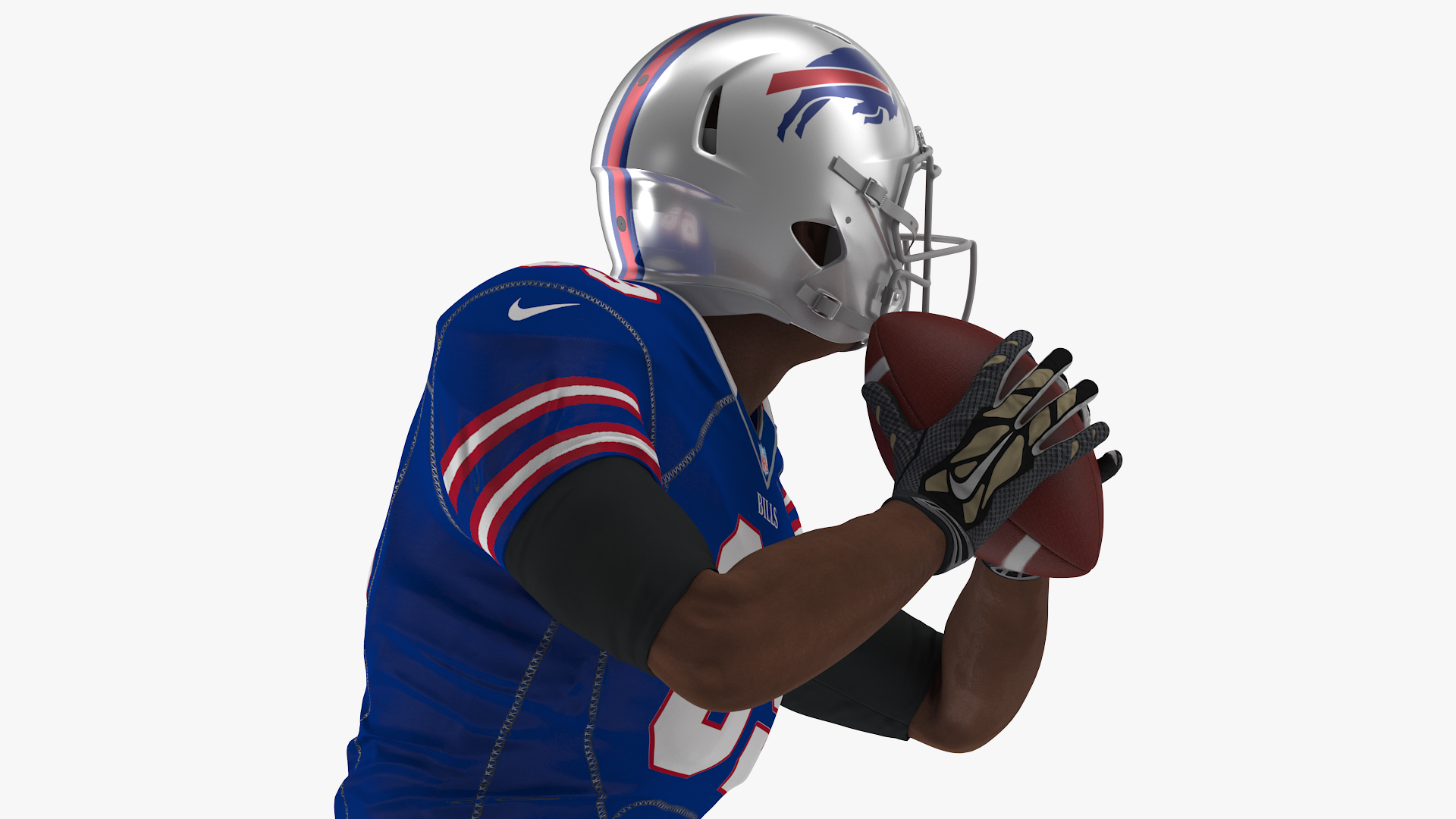 Buffalo Bills American Football Player Running The Ball Fur 3D model