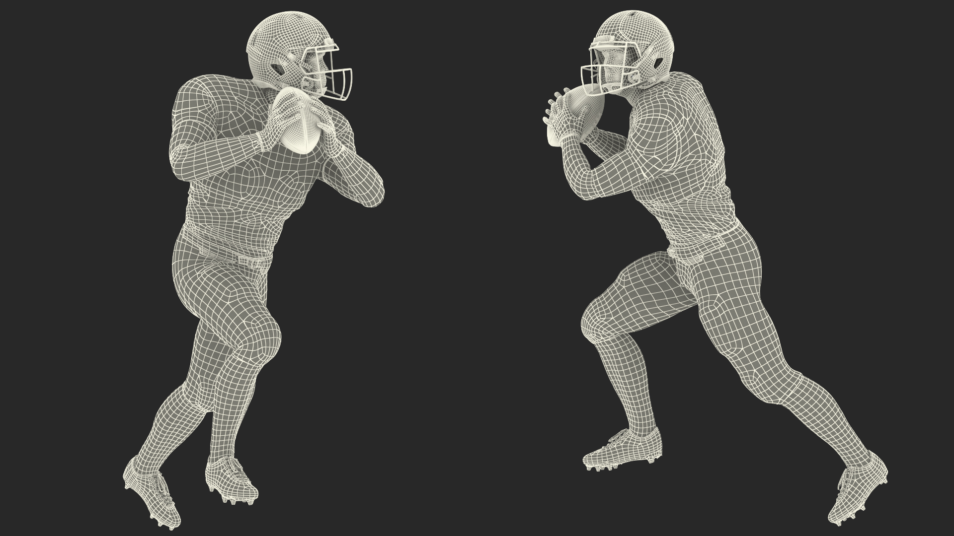 Buffalo Bills American Football Player Running The Ball Fur 3D model