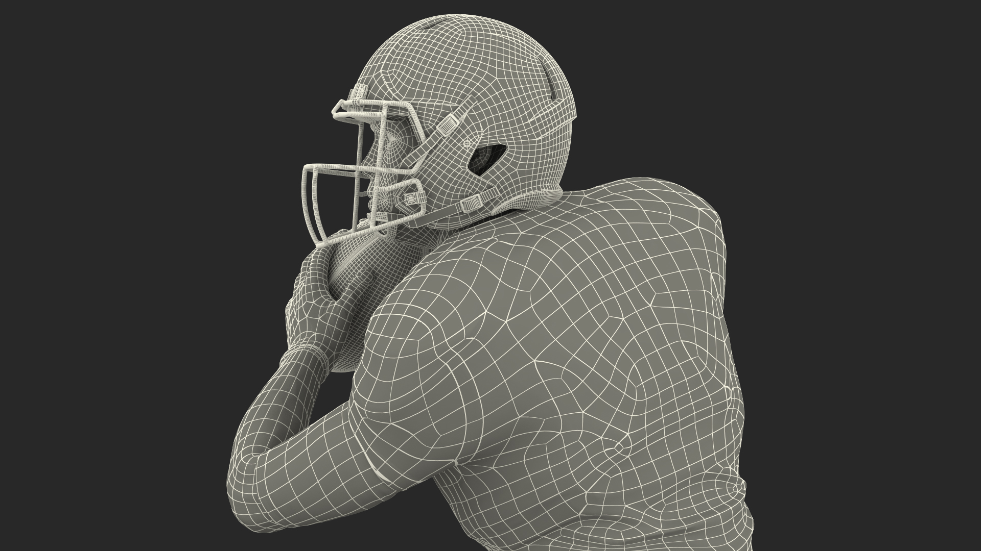 Buffalo Bills American Football Player Running The Ball Fur 3D model