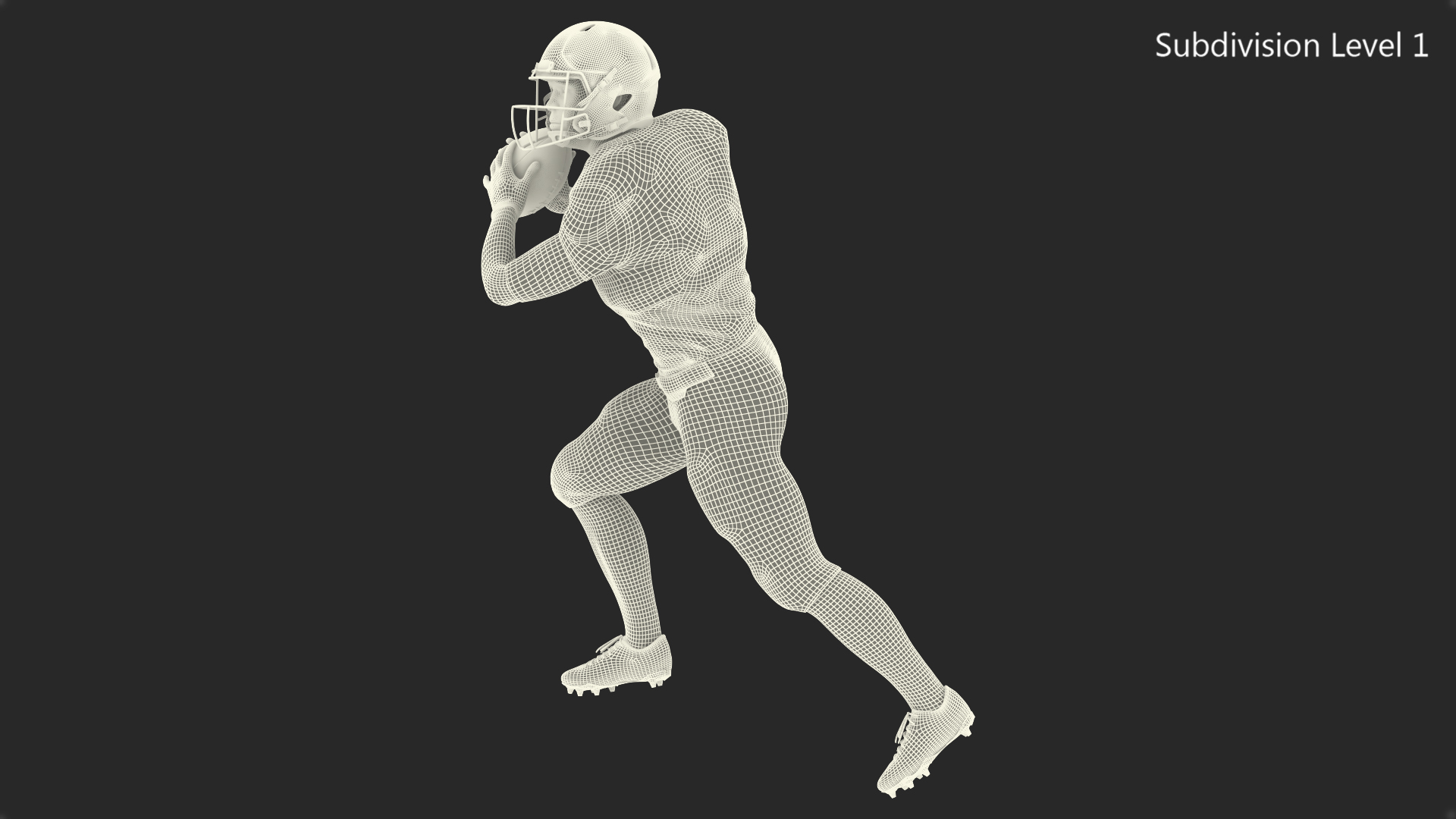 Buffalo Bills American Football Player Running The Ball Fur 3D model