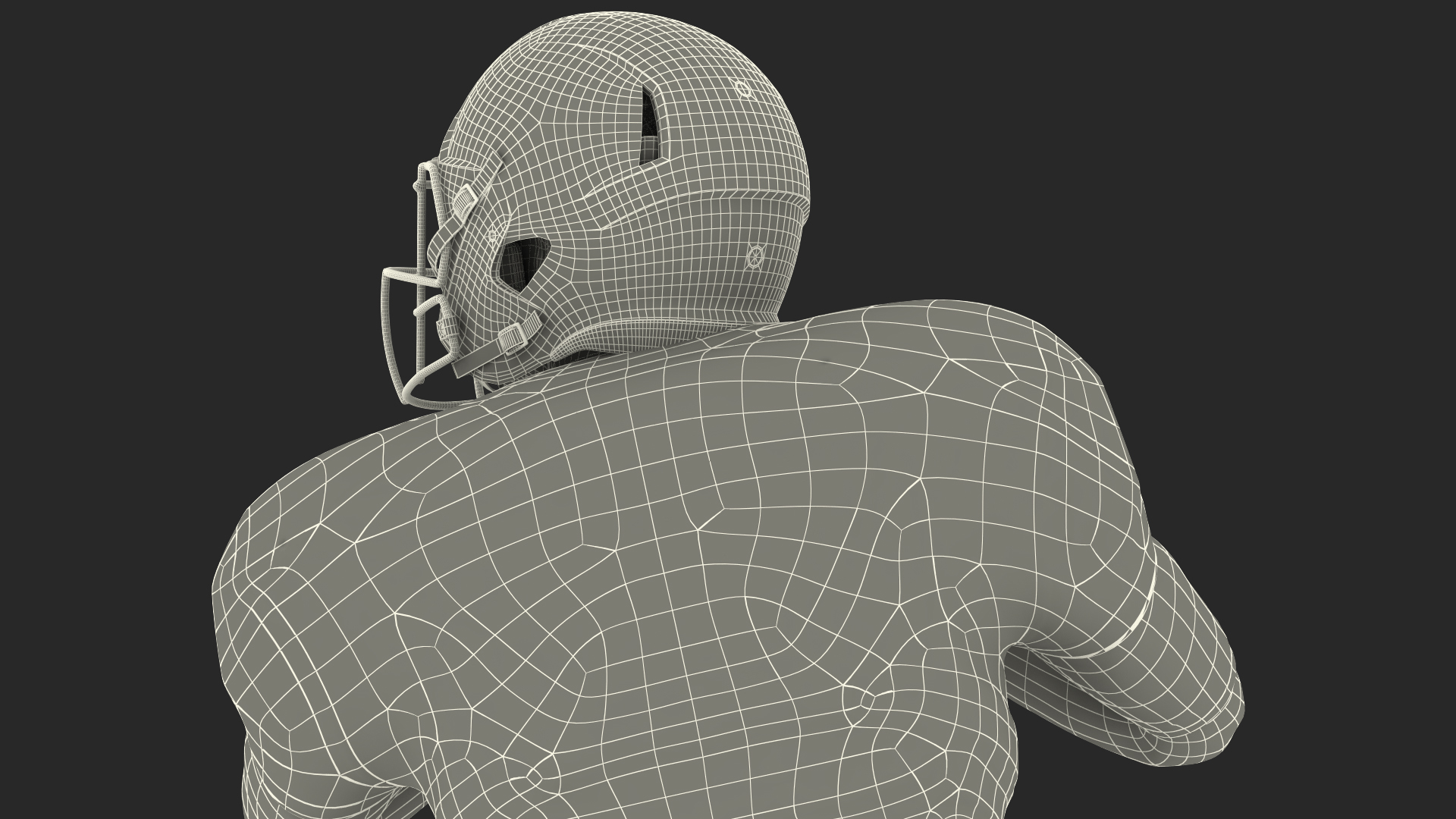 Buffalo Bills American Football Player Running The Ball Fur 3D model