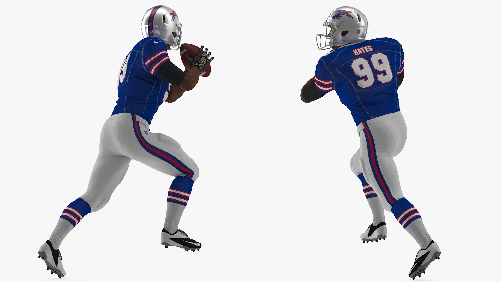 Buffalo Bills American Football Player Running The Ball Fur 3D model