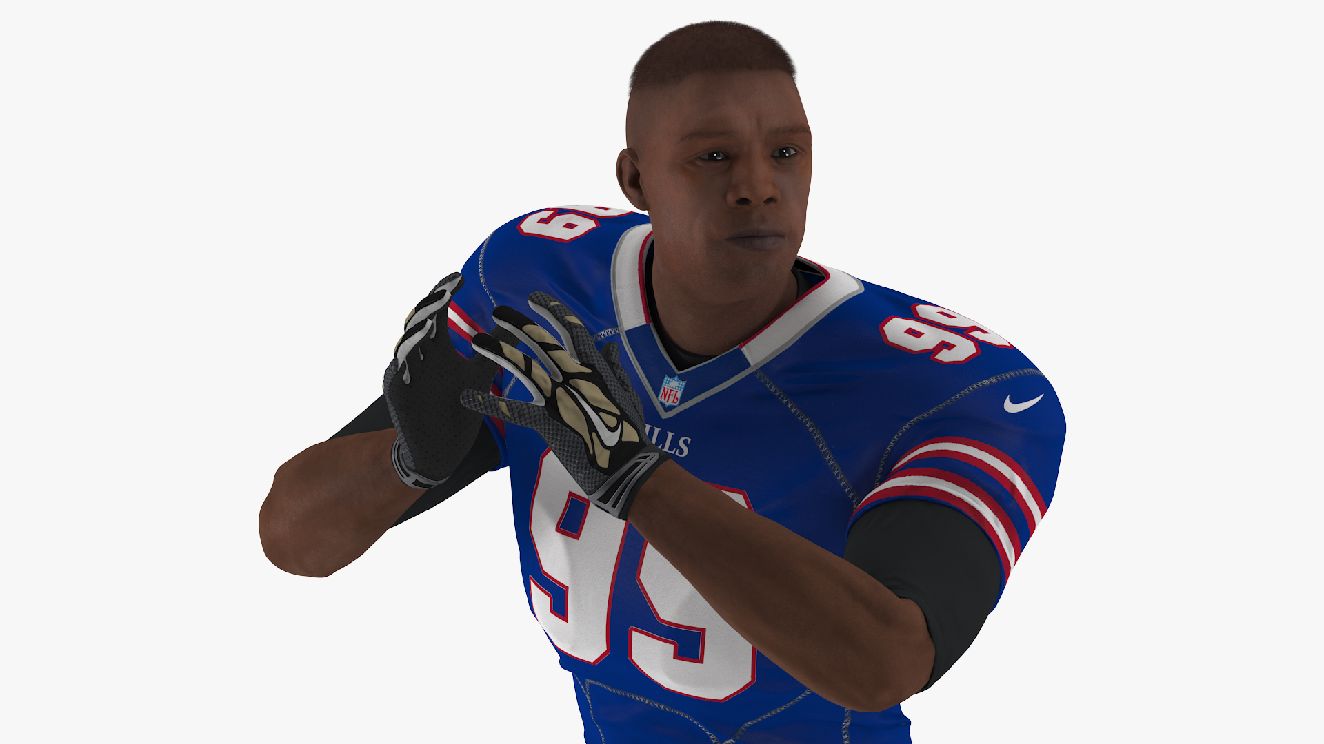 Buffalo Bills American Football Player Running The Ball Fur 3D model
