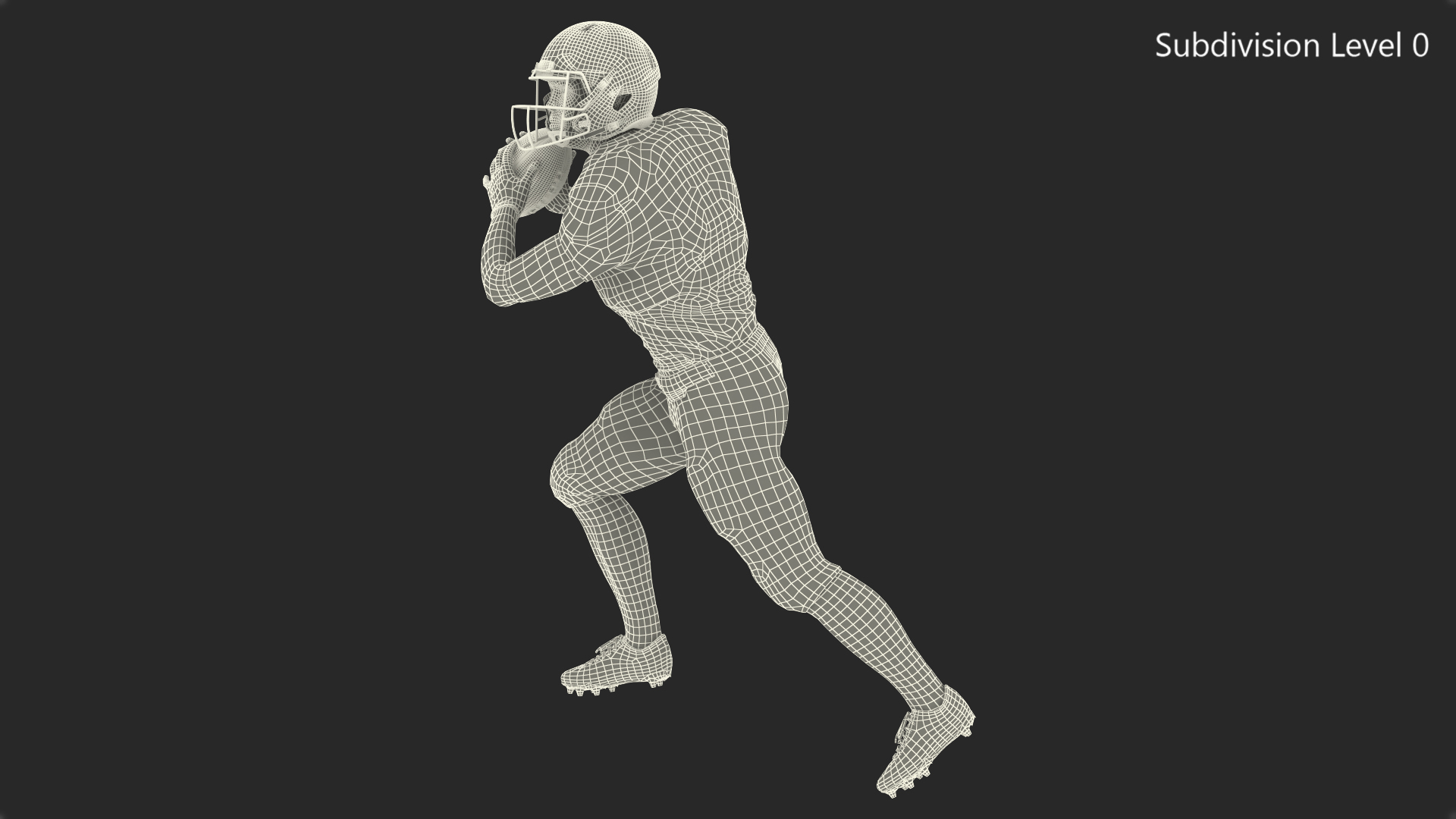 Buffalo Bills American Football Player Running The Ball Fur 3D model