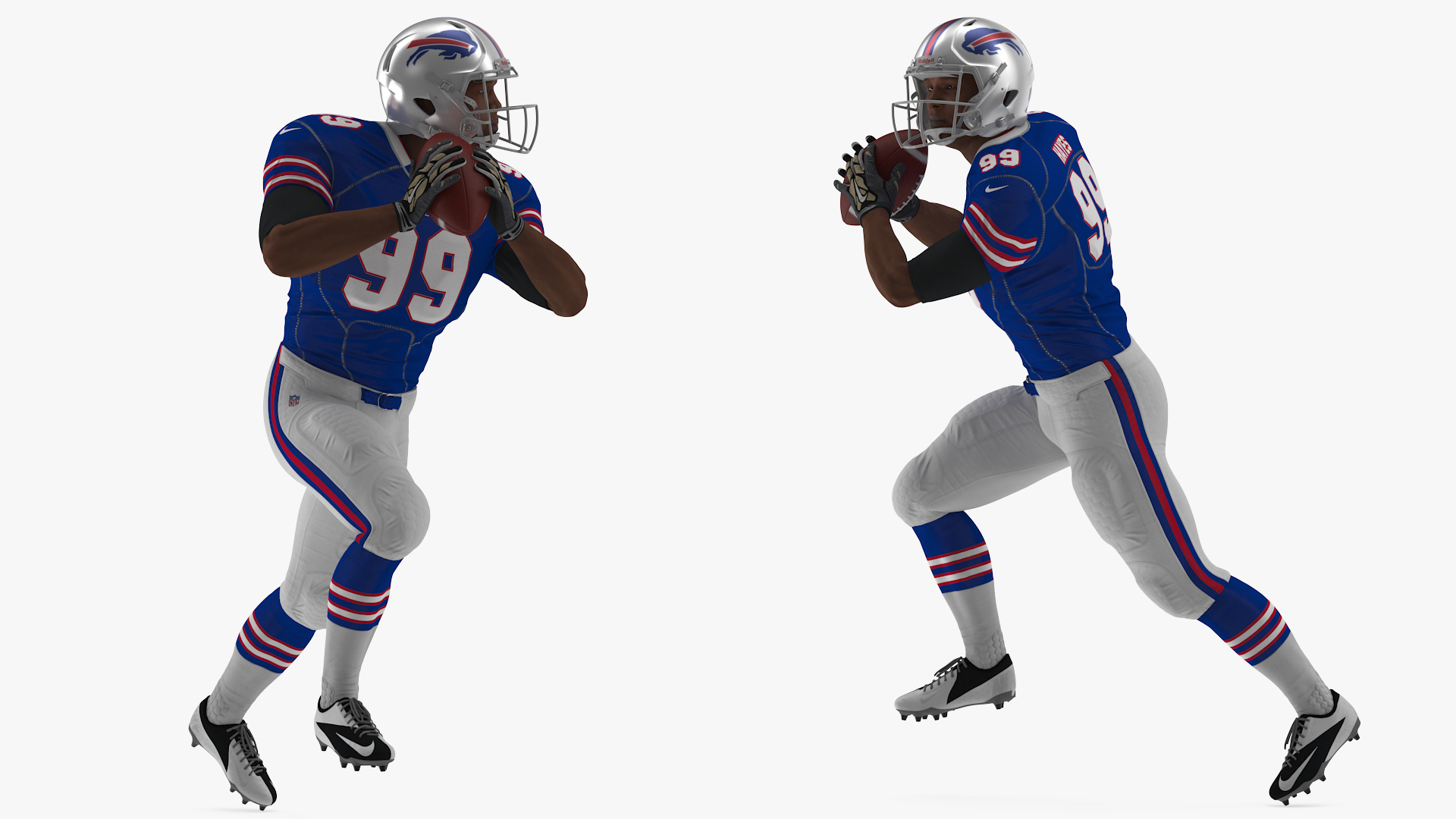 Buffalo Bills American Football Player Running The Ball Fur 3D model