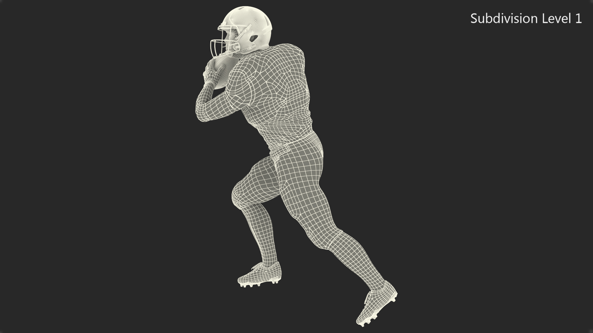Buffalo Bills American Football Player Running The Ball Fur 3D model