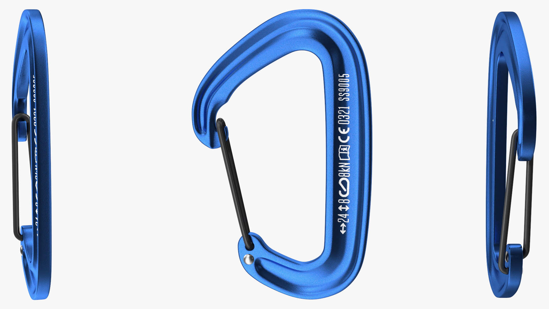 Black Diamond MiniWire Carabiner Closed Blue 3D model