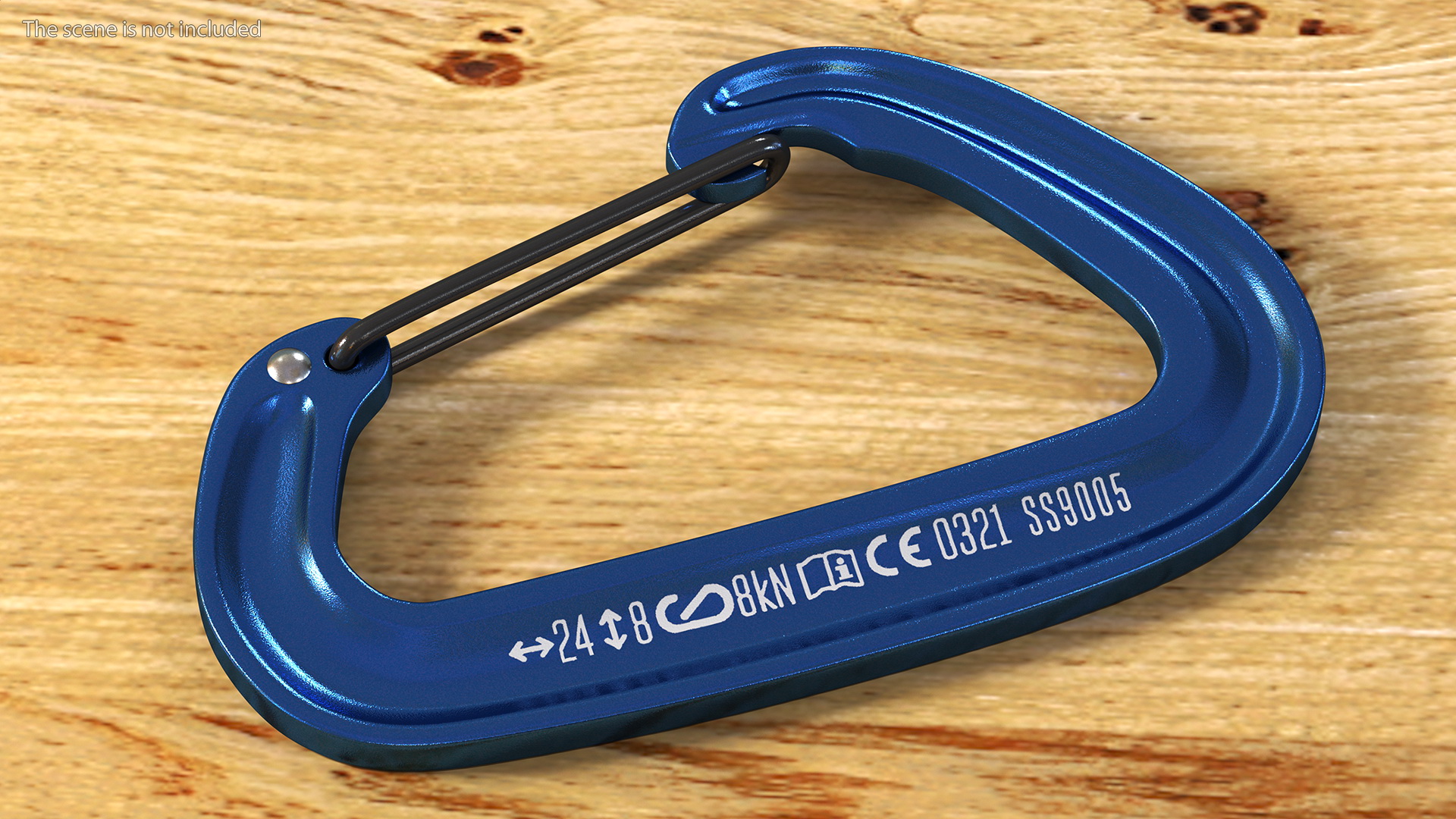 Black Diamond MiniWire Carabiner Closed Blue 3D model