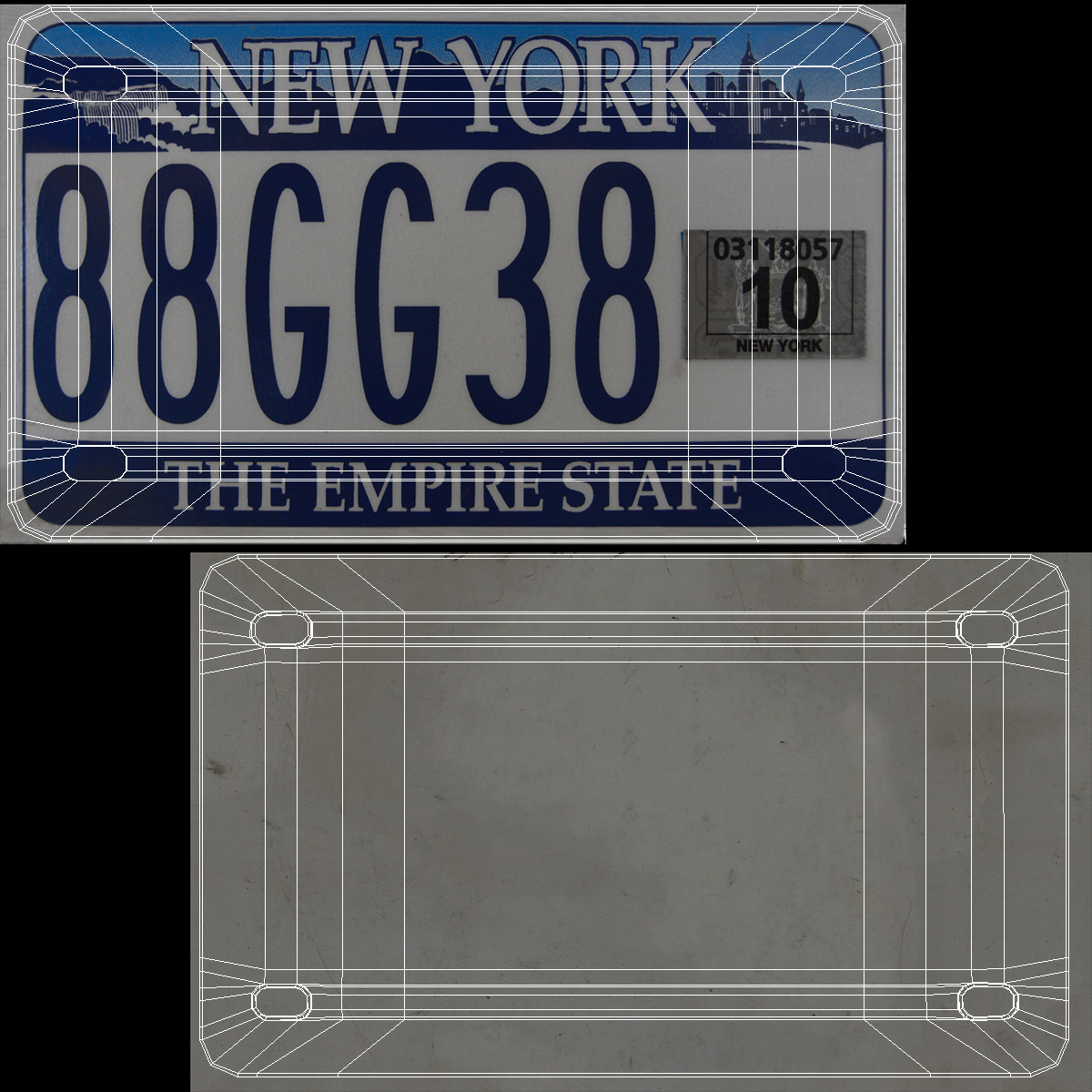 New York License Plate 3D