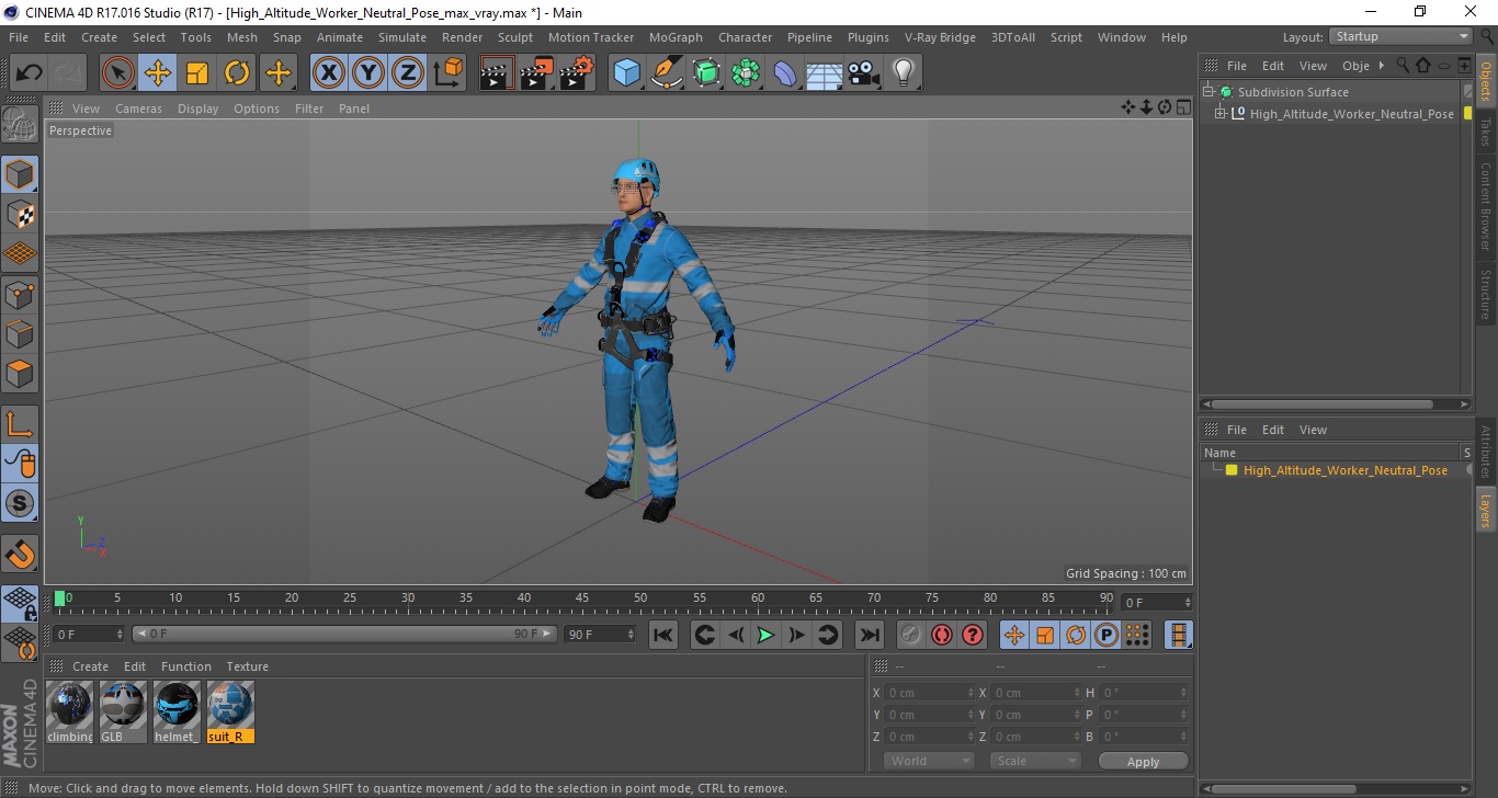 3D High Altitude Worker Neutral Pose model