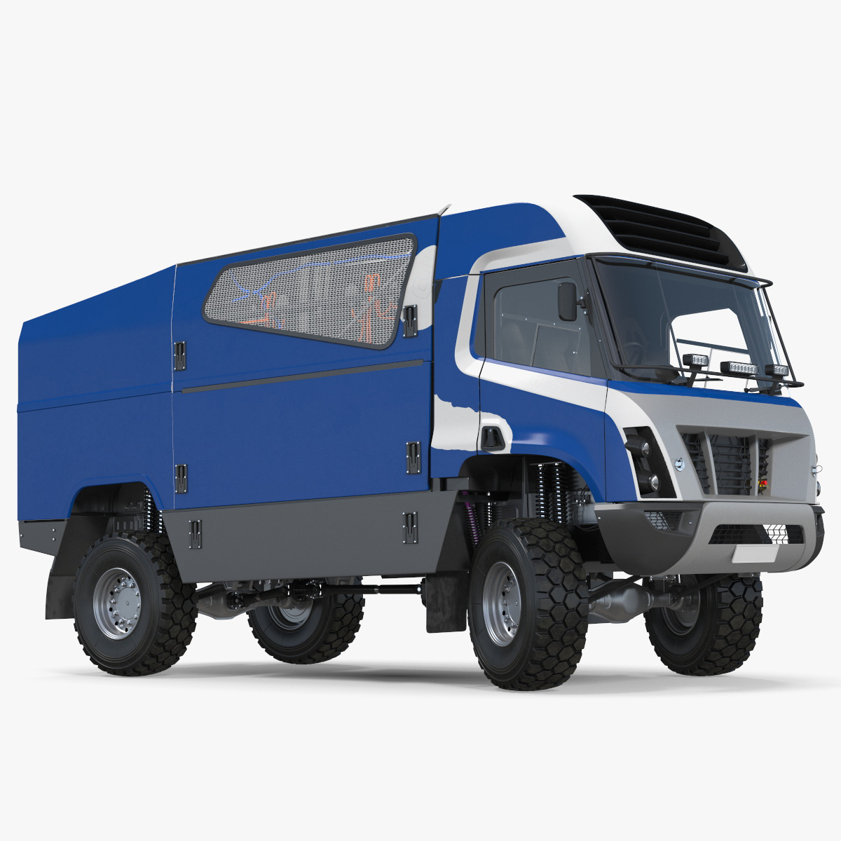 3D Hydrogen Racing Truck Simple Interior Rigged for Cinema 4D model