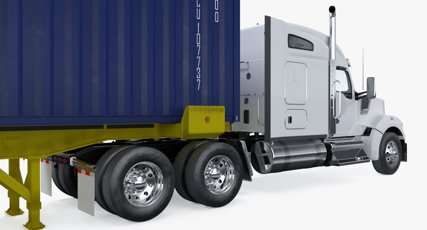 Truck with 48ft ISO Container 3D model