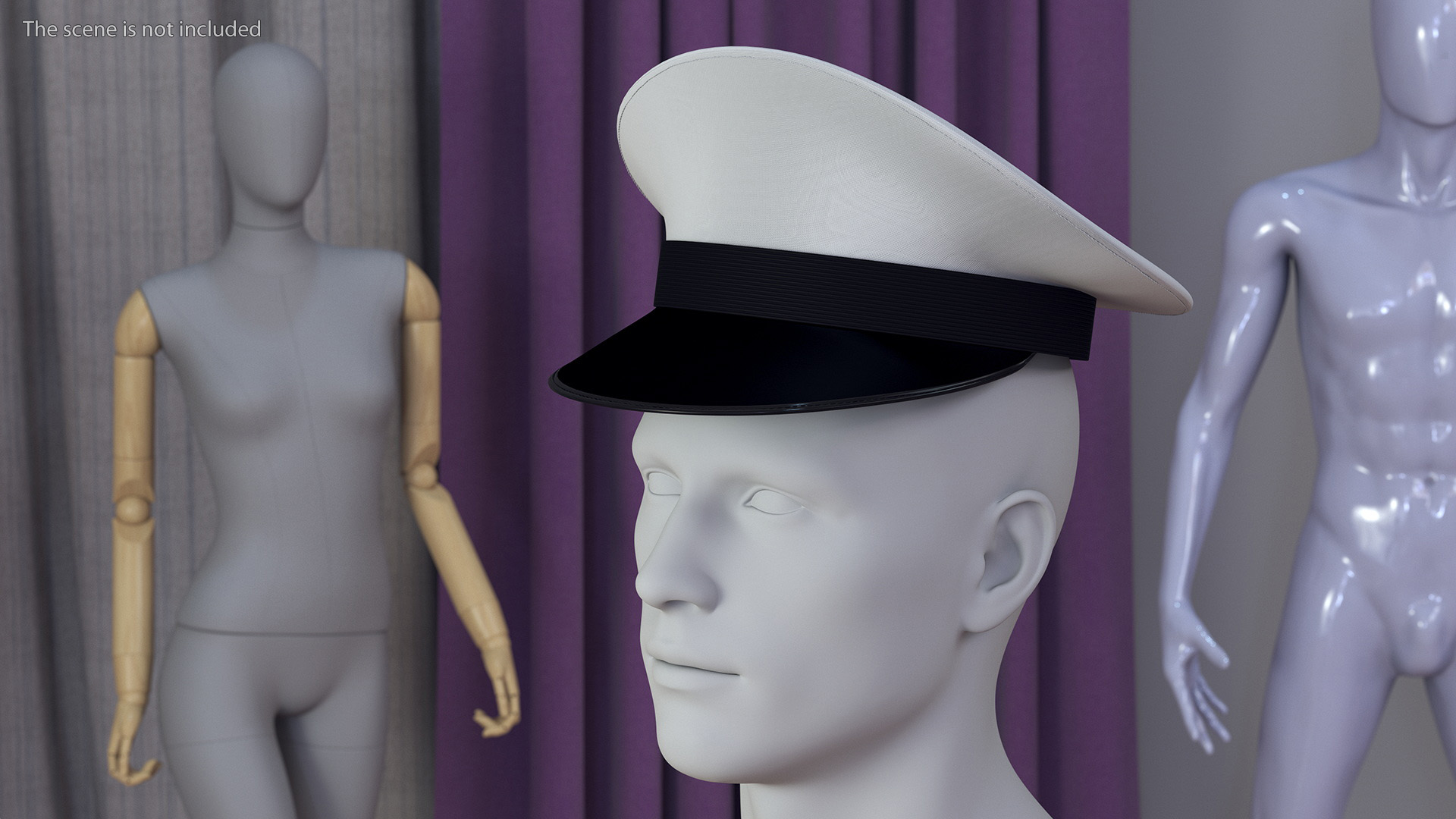 3D Navy Commander Hat model