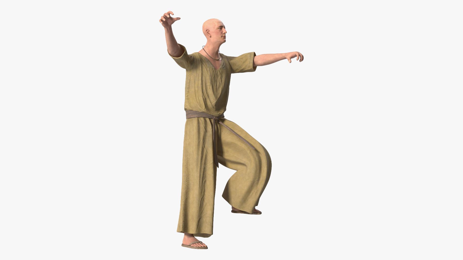3D model Ancient Priest Rigged for Maya