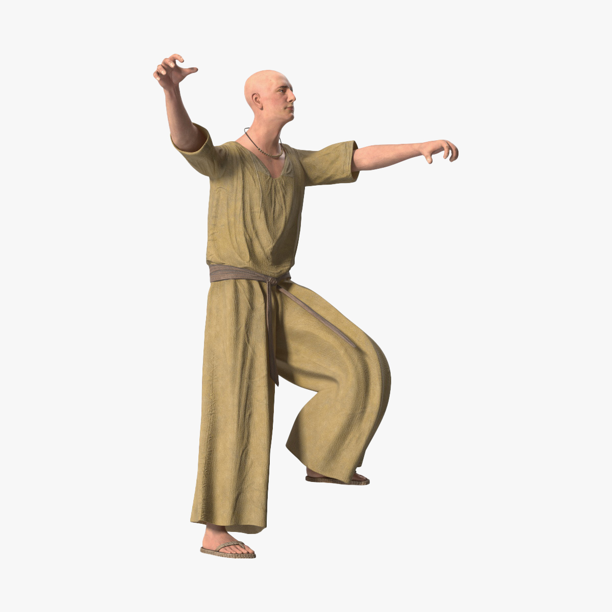 3D model Ancient Priest Rigged for Maya