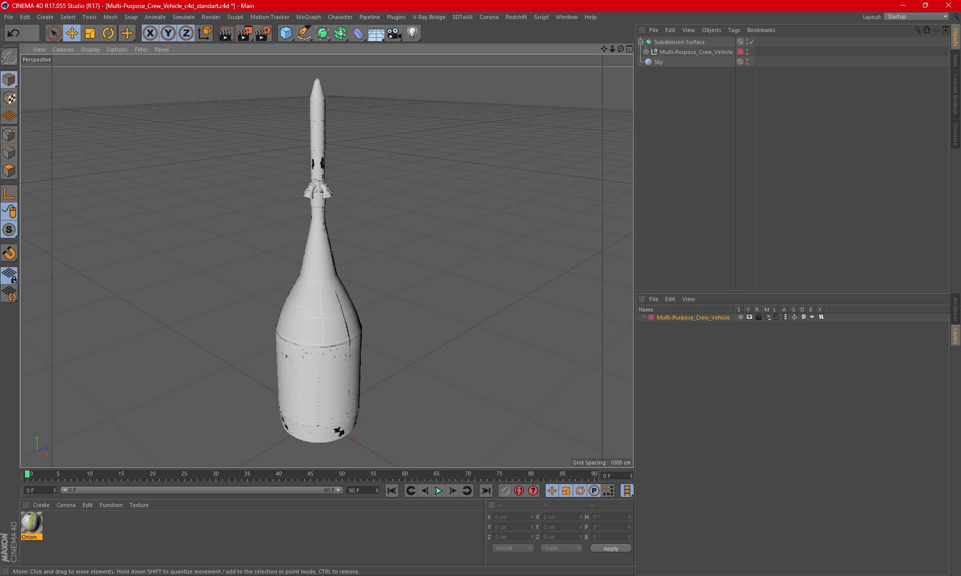 3D Multi-Purpose Crew Vehicle