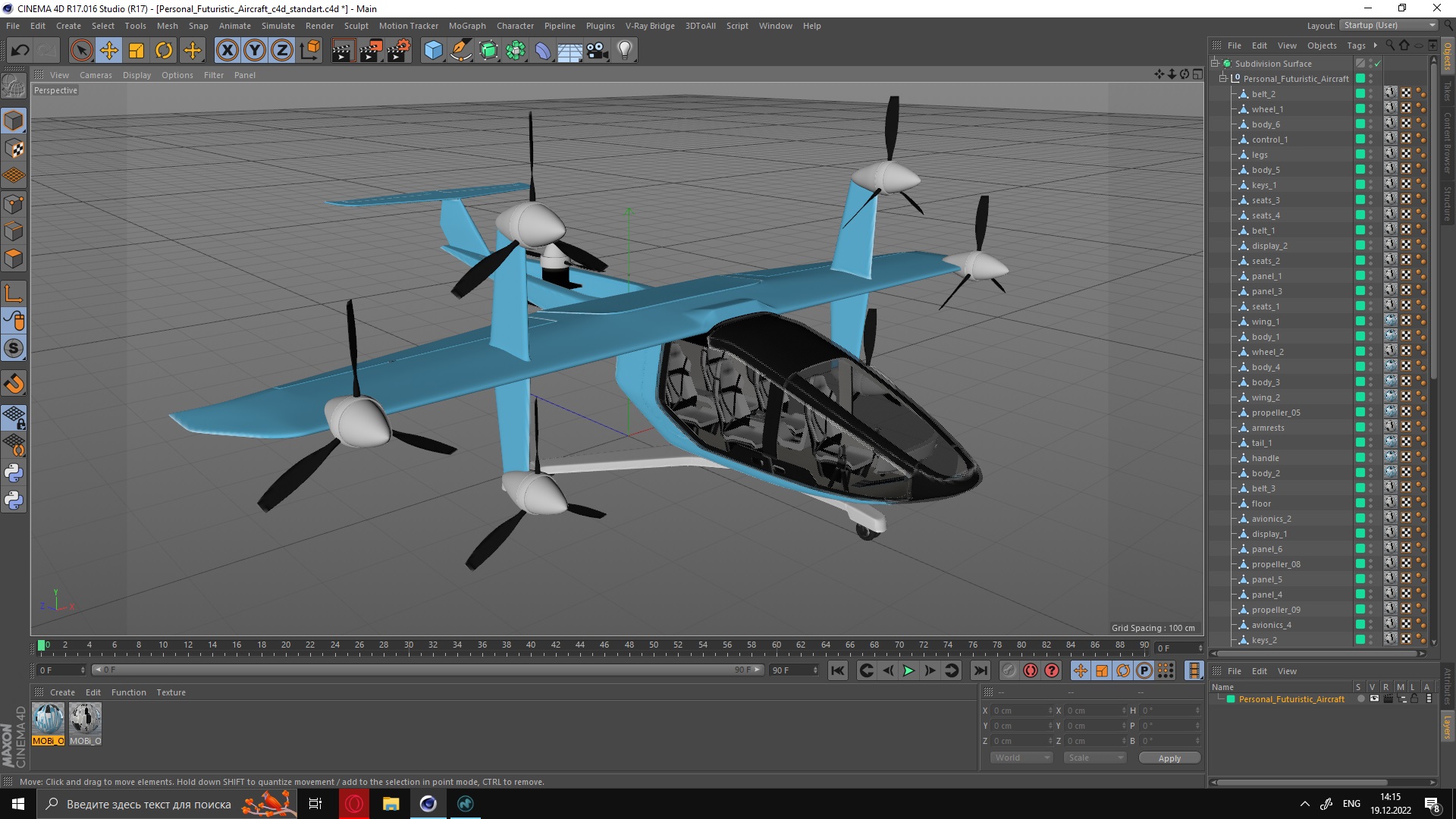 3D Personal Futuristic Aircraft model