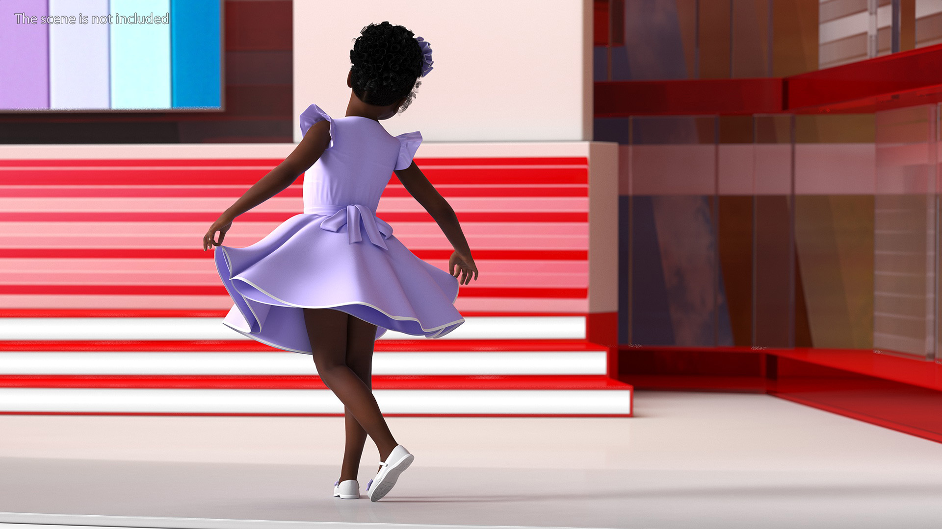 Party Style Black Child Girl Rigged for Maya 3D model