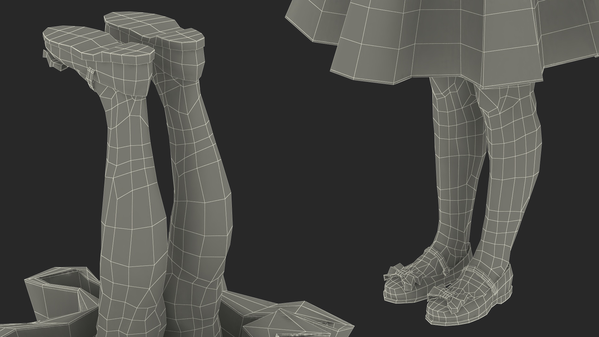 Party Style Black Child Girl Rigged for Maya 3D model