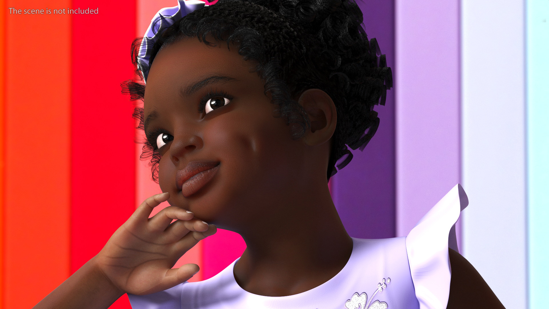Party Style Black Child Girl Rigged for Maya 3D model