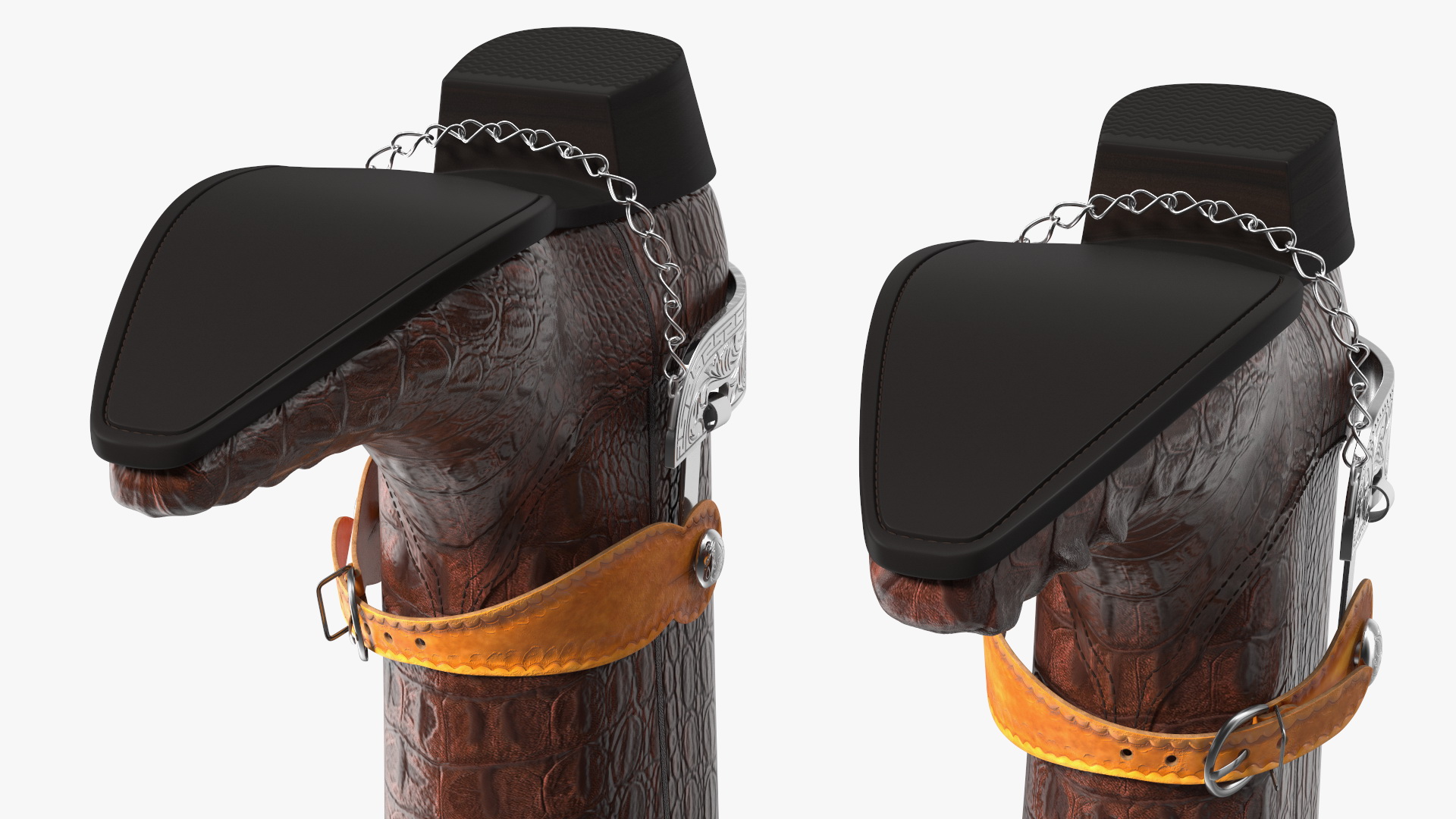 3D Crocodile Cowboy Boots with Spurs model