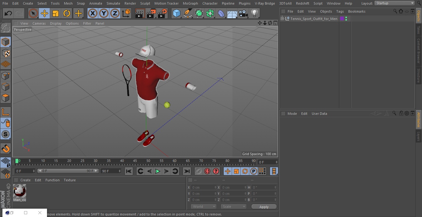 Tennis Sport Outfit for Men 3D