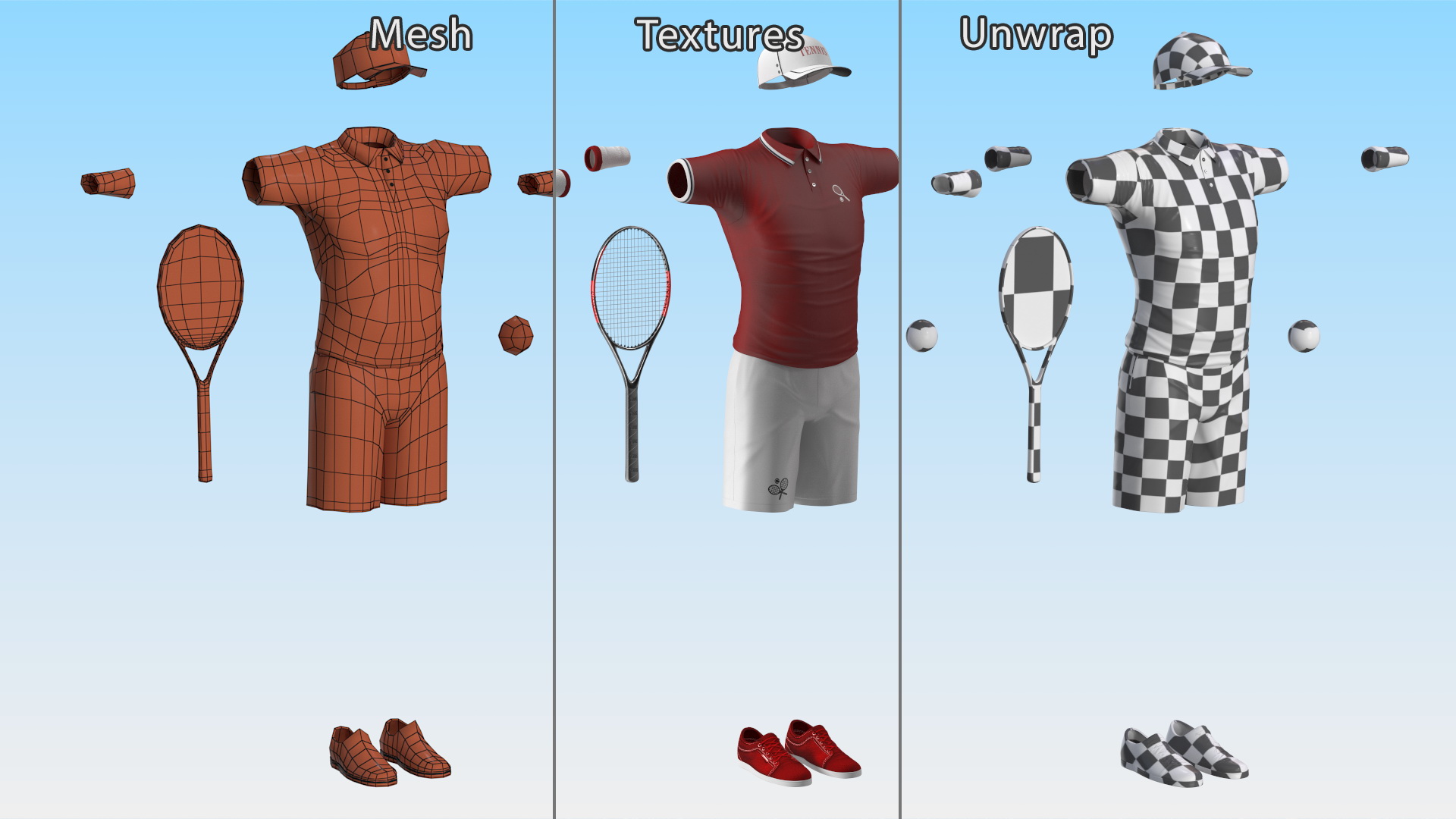 Tennis Sport Outfit for Men 3D