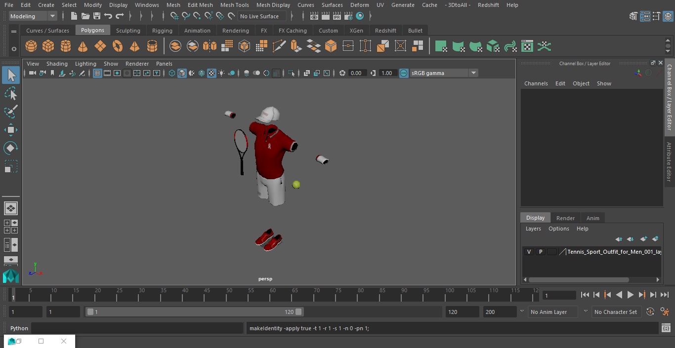 Tennis Sport Outfit for Men 3D