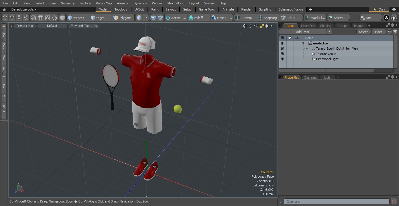 Tennis Sport Outfit for Men 3D