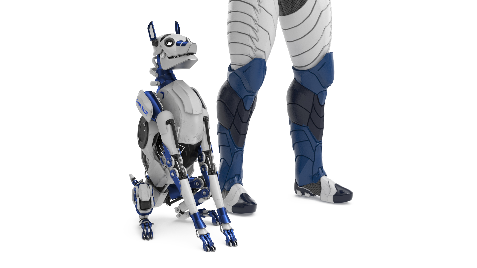 Sci Fi Cop with Robotic Dog 3D