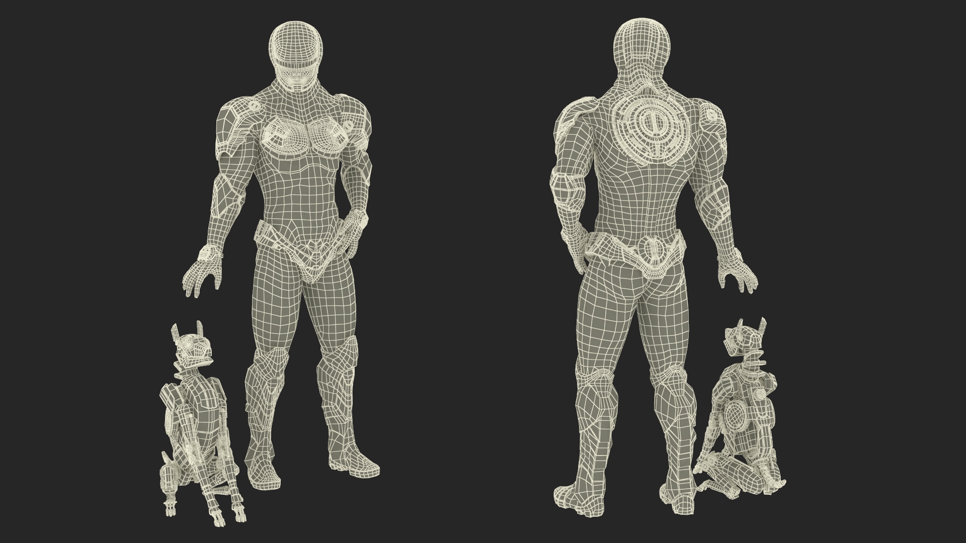 Sci Fi Cop with Robotic Dog 3D