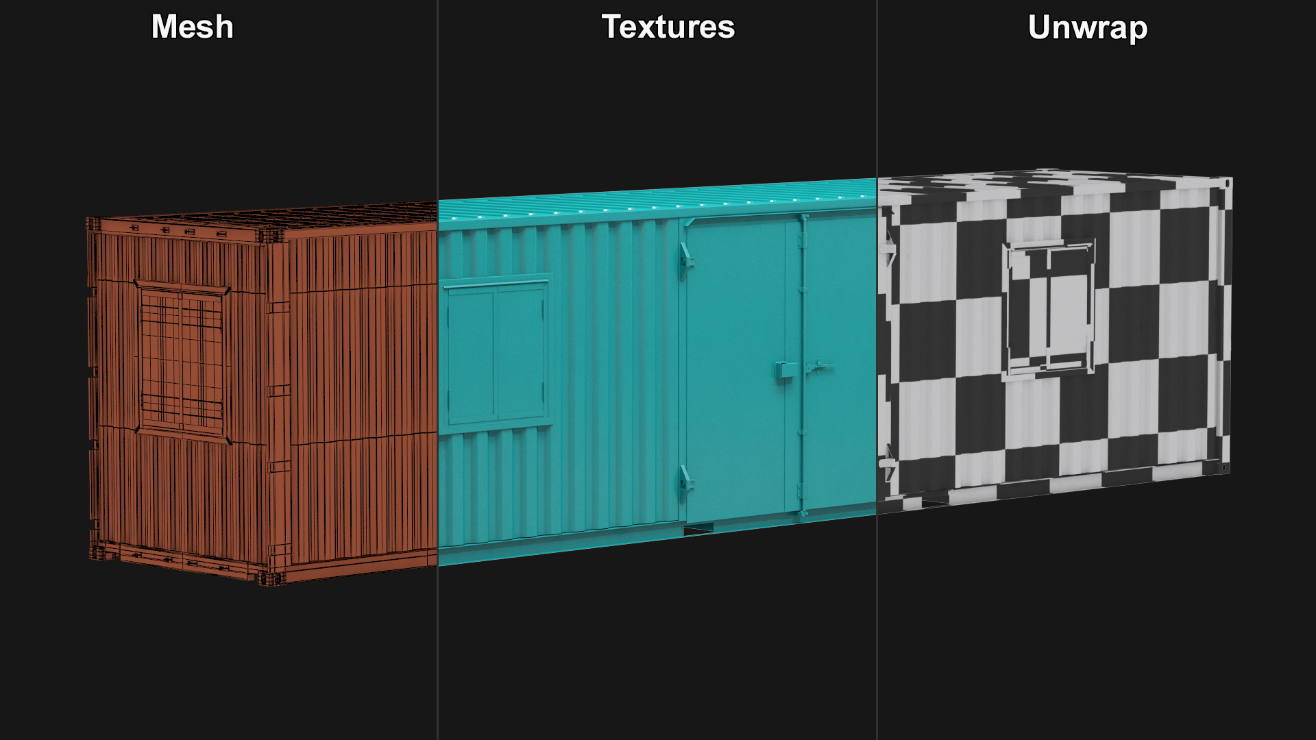 Green Container Office with Wide Door 3D