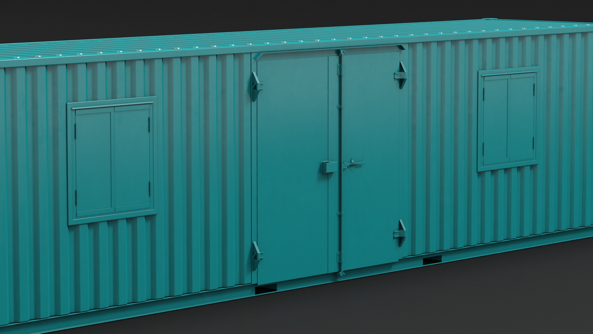 Green Container Office with Wide Door 3D
