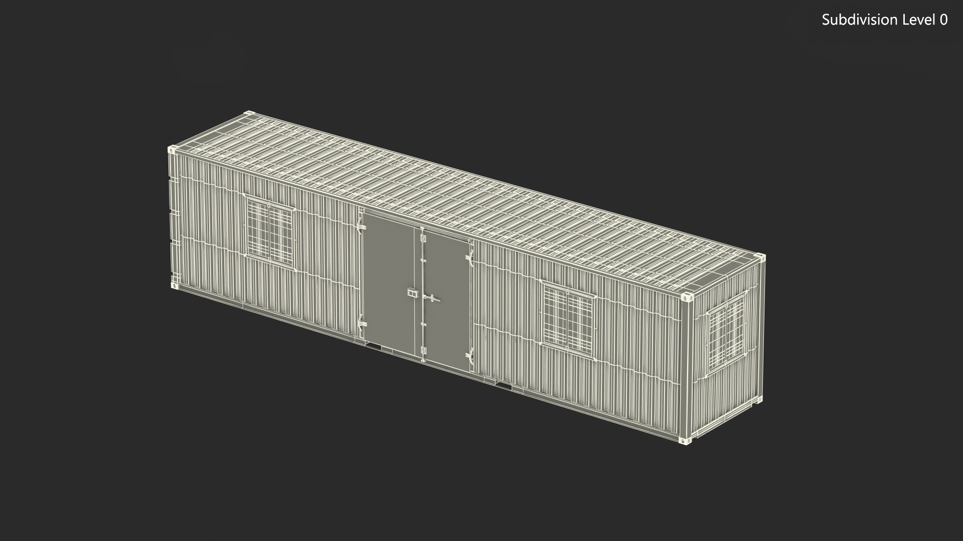 Green Container Office with Wide Door 3D