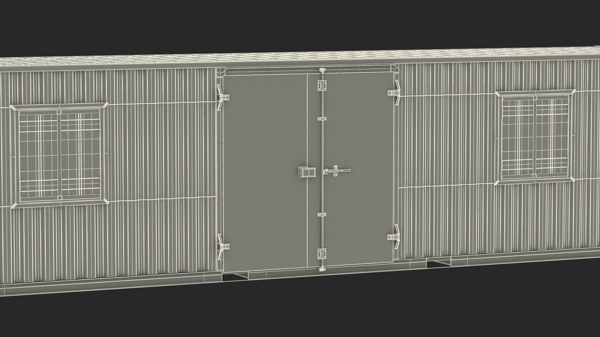 Green Container Office with Wide Door 3D