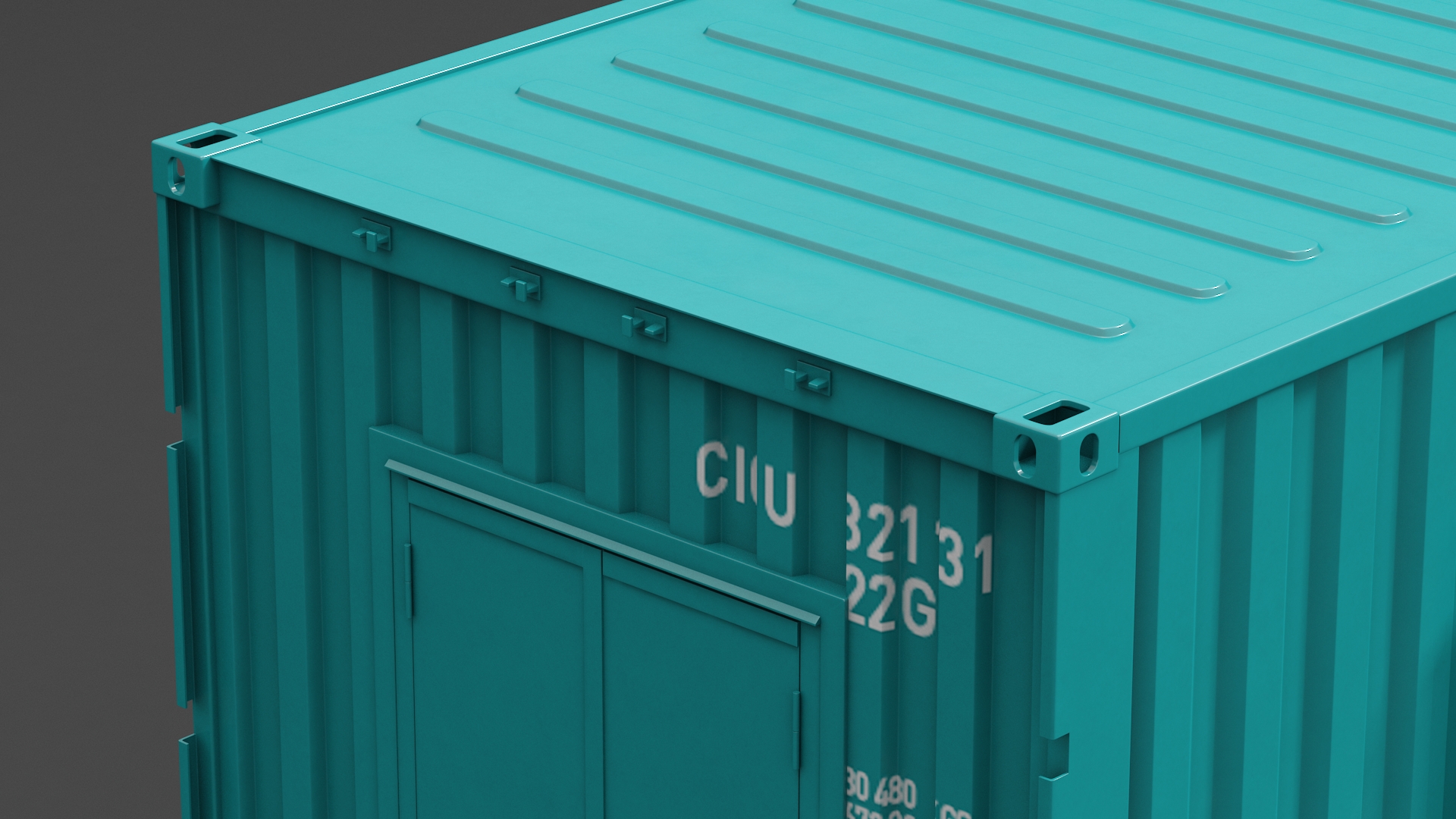 Green Container Office with Wide Door 3D