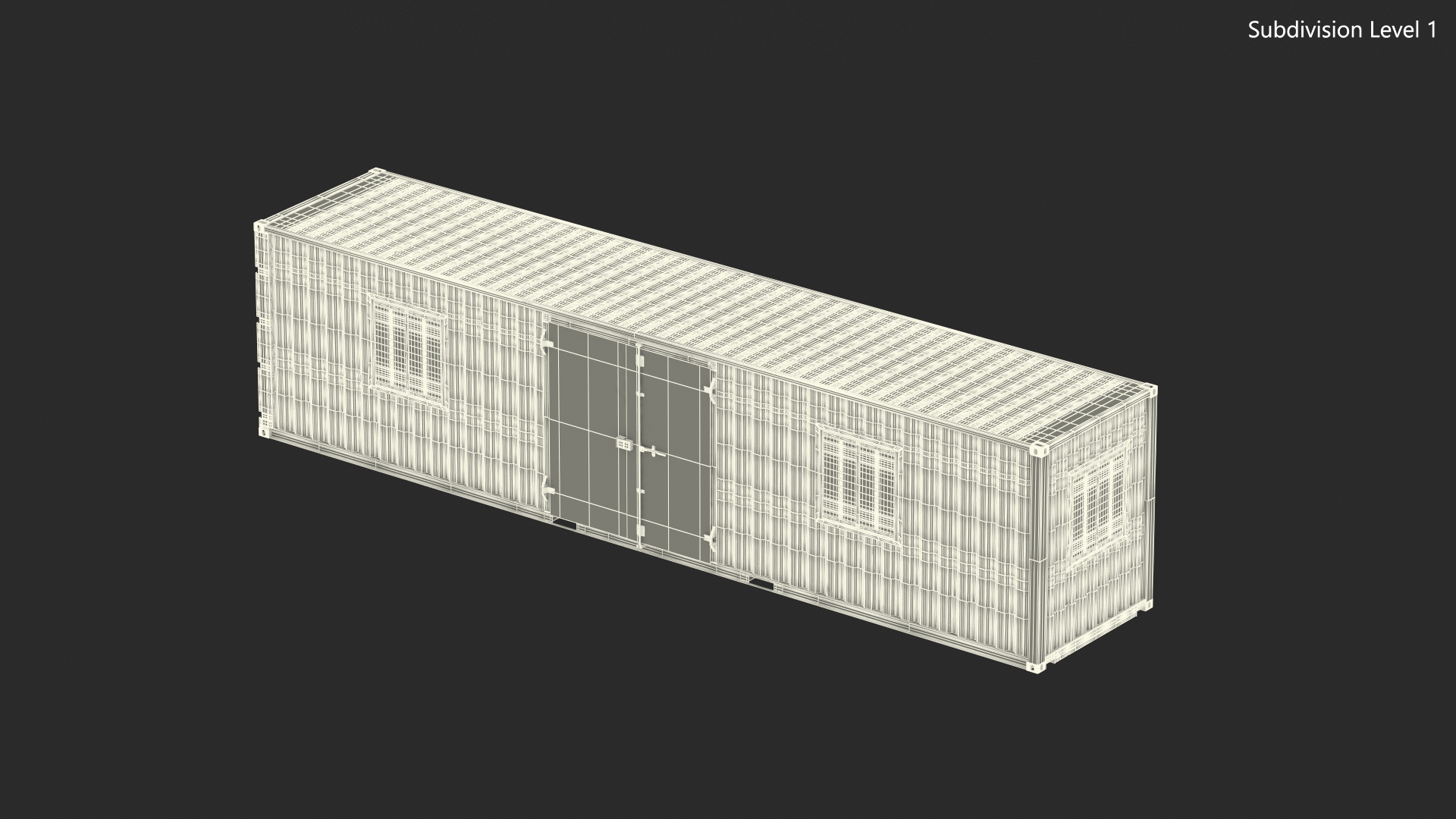 Green Container Office with Wide Door 3D