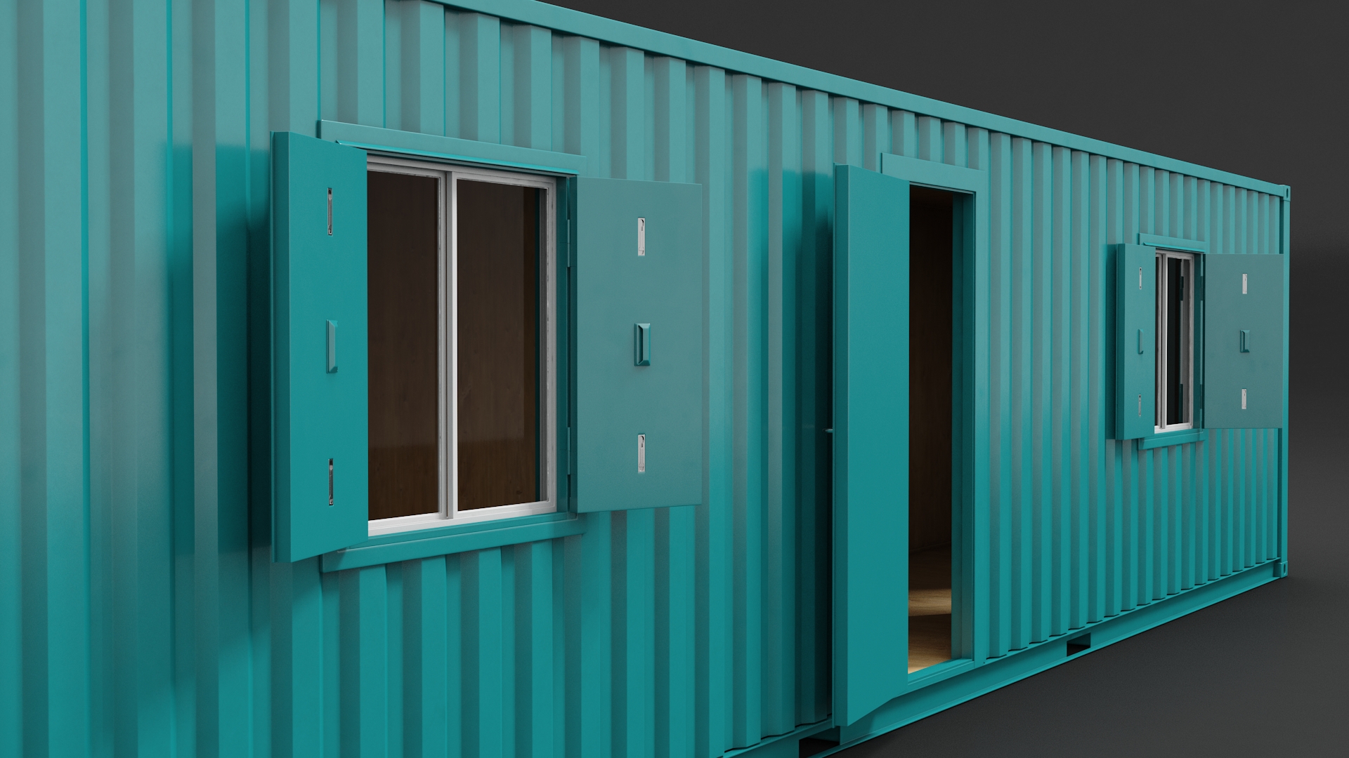 Green Container Office with Wide Door 3D