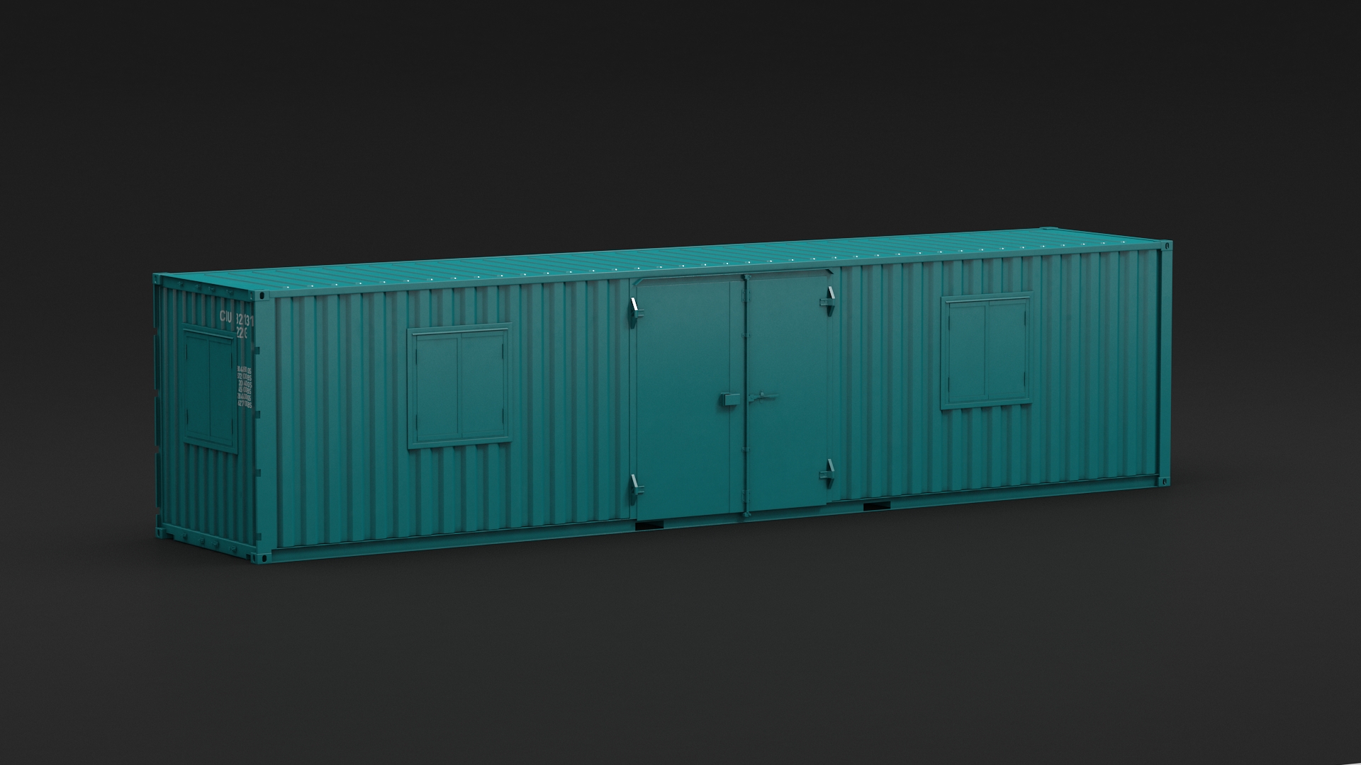 Green Container Office with Wide Door 3D