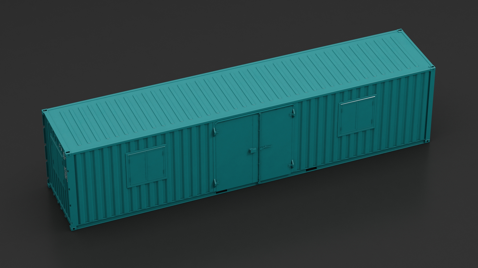 Green Container Office with Wide Door 3D
