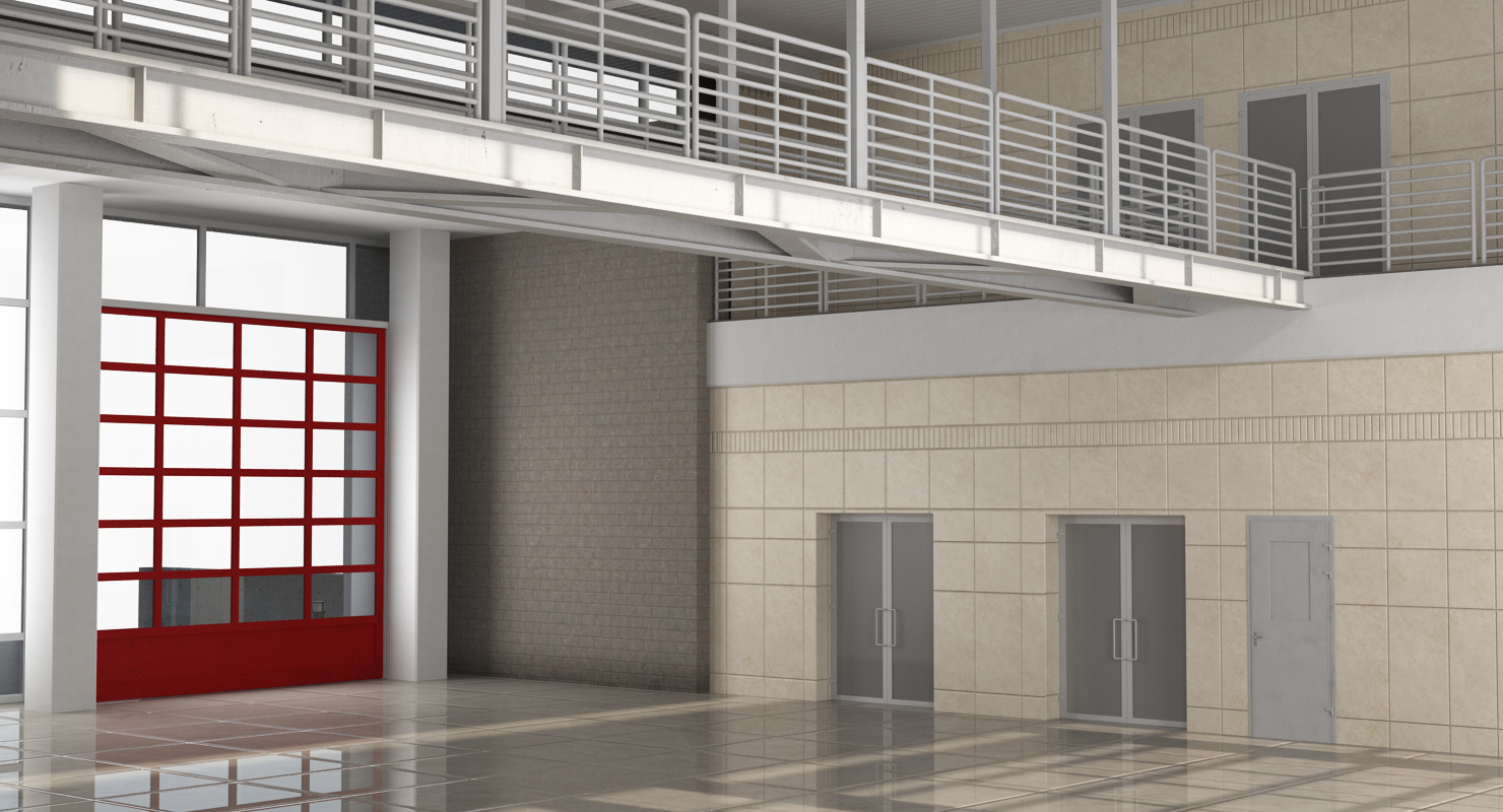 3D Modern Fire Station Building model