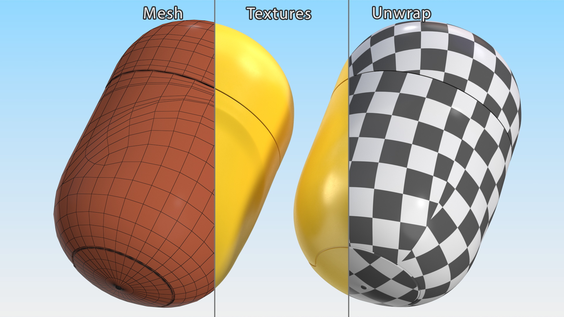 3D Closed Light Kinder Egg Plastic Container
