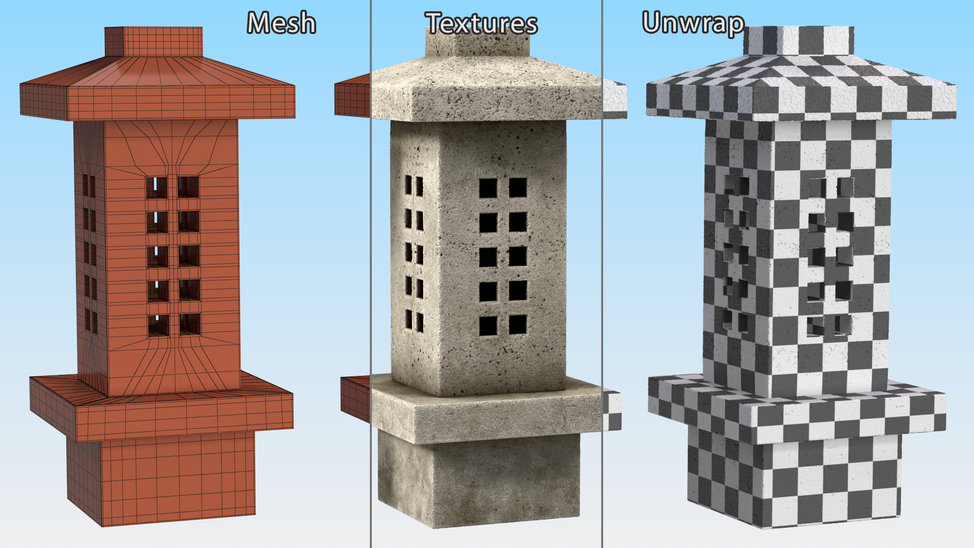 3D model Stone Garden Lantern