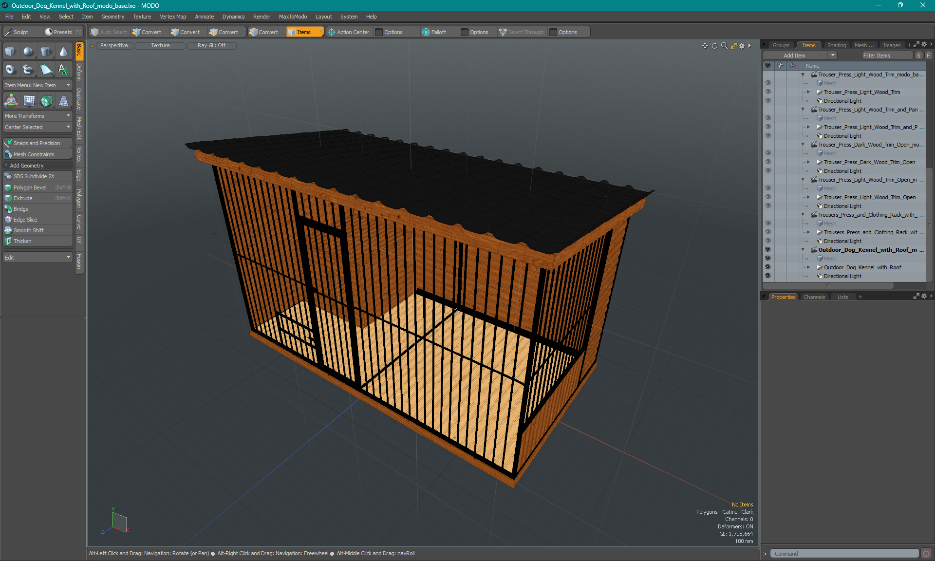 3D Outdoor Dog Kennel with Roof model