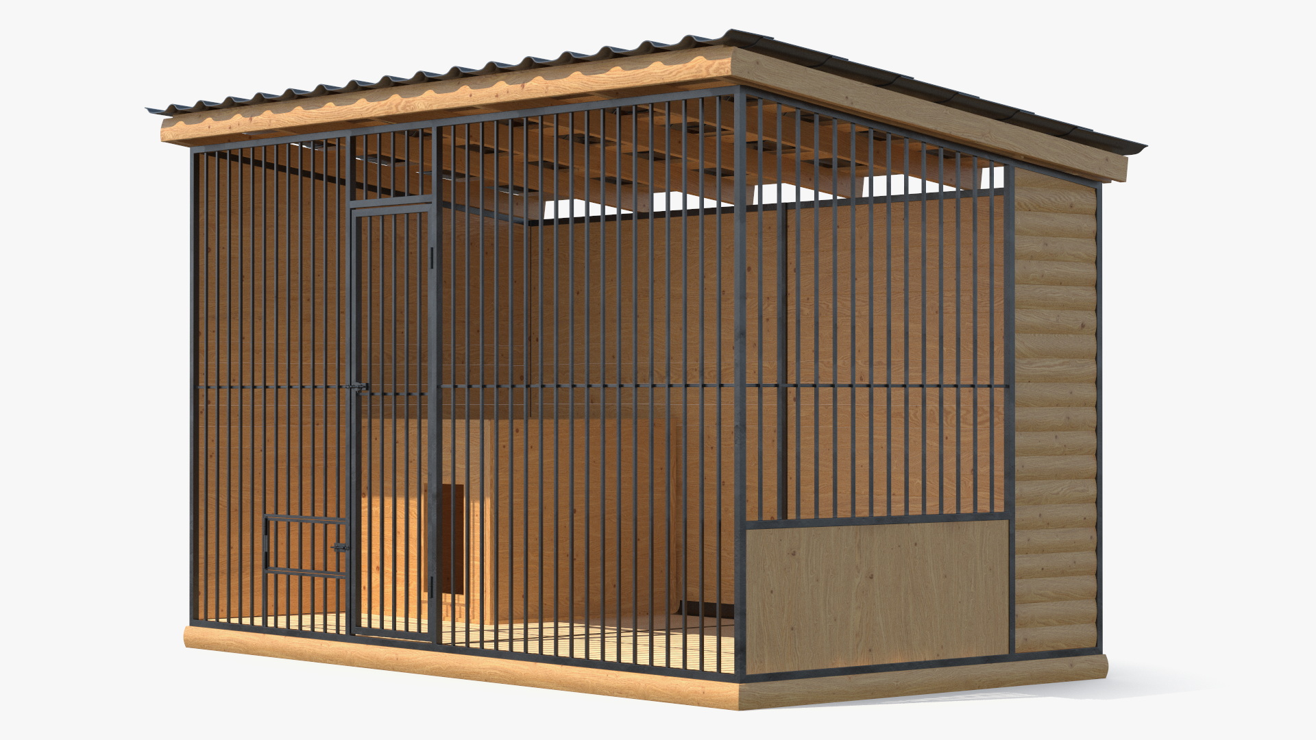 3D Outdoor Dog Kennel with Roof model