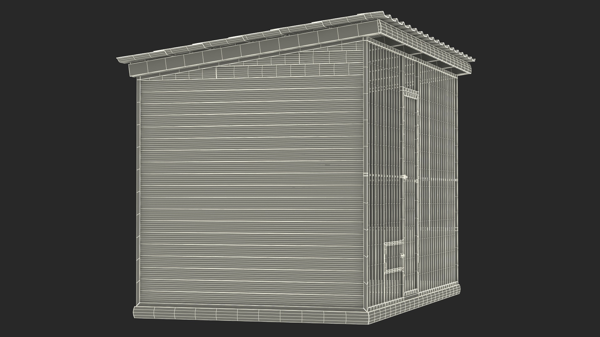 3D Outdoor Dog Kennel with Roof model