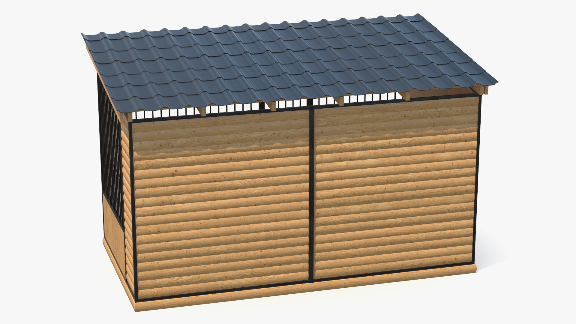 3D Outdoor Dog Kennel with Roof model