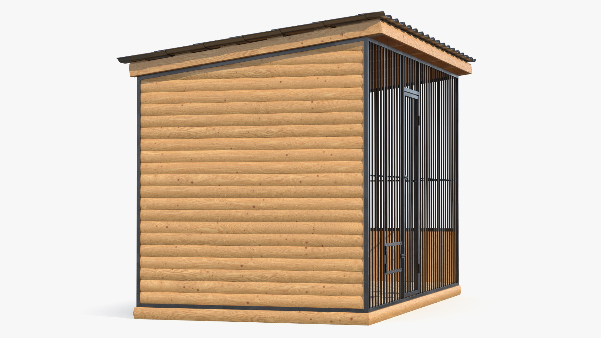 3D Outdoor Dog Kennel with Roof model
