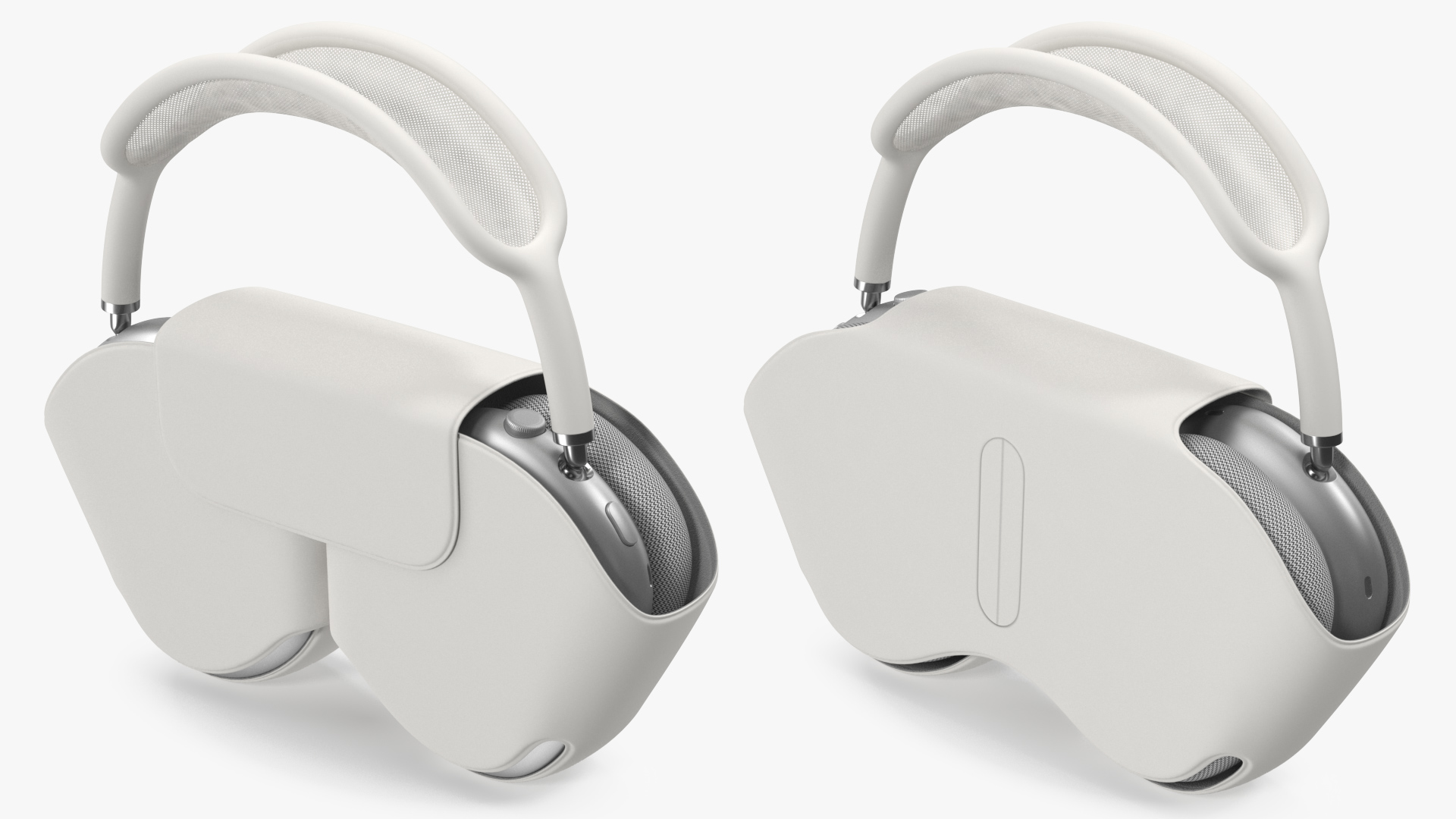 3D Silver AirPods Max with Case model