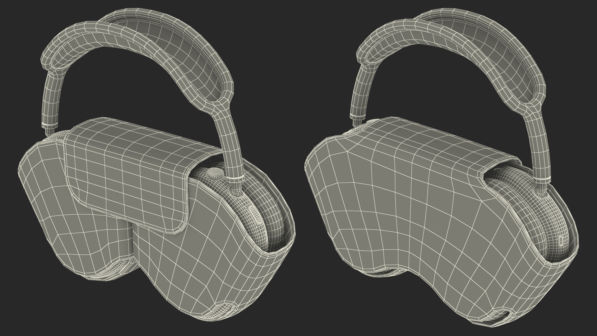 3D Silver AirPods Max with Case model